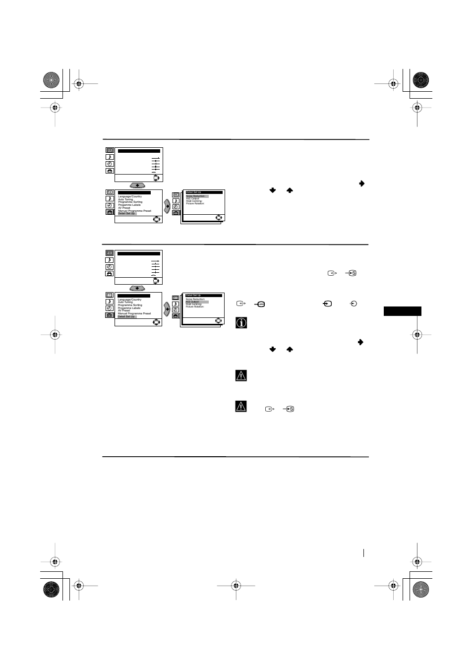 Level 1 level 2 level 3 / function | Sony KV-21LS30B User Manual | Page 15 / 22