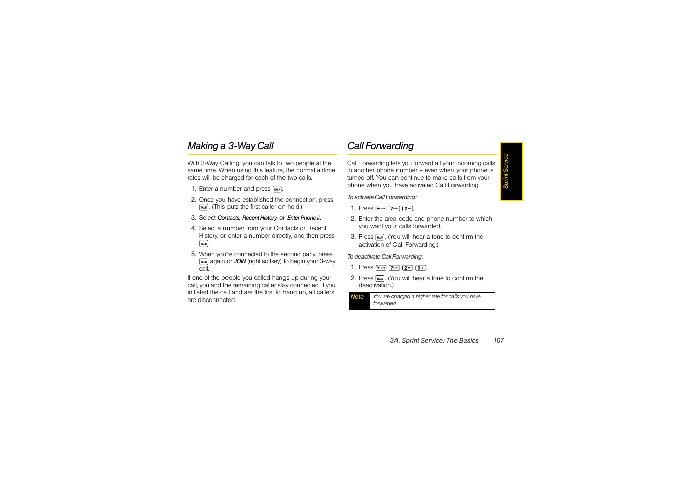 Making a 3-way call, Call forwarding | Sony SCP-3810 User Manual | Page 119 / 160