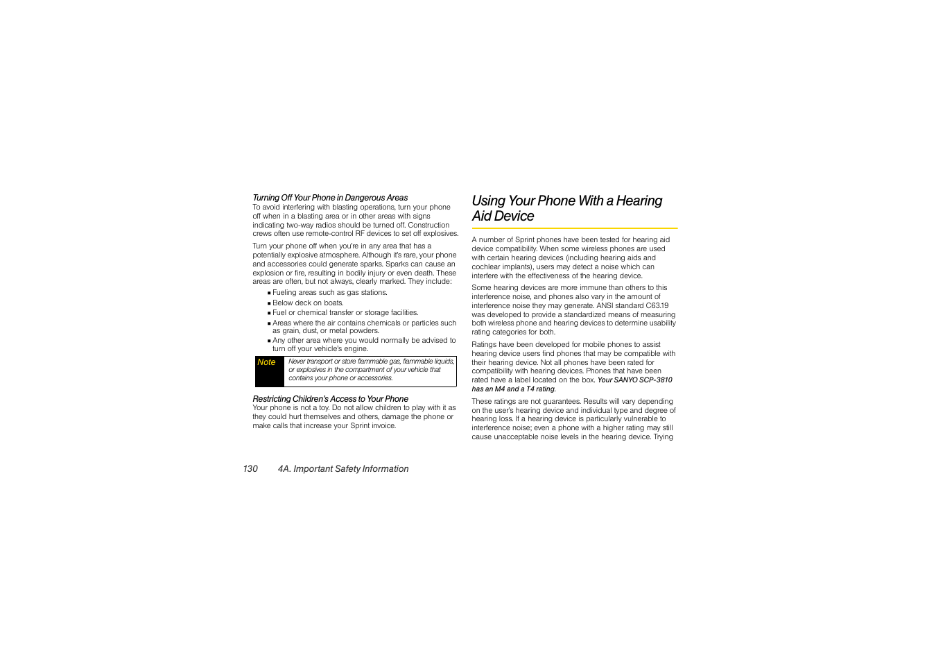 Using your phone with a hearing aid device, Using your phone with a hearing aid, Device | Sony SCP-3810 User Manual | Page 142 / 160