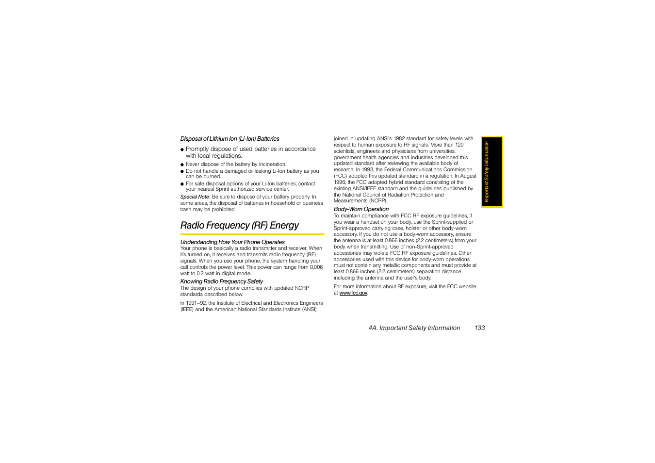 Radio frequency (rf) energy | Sony SCP-3810 User Manual | Page 145 / 160