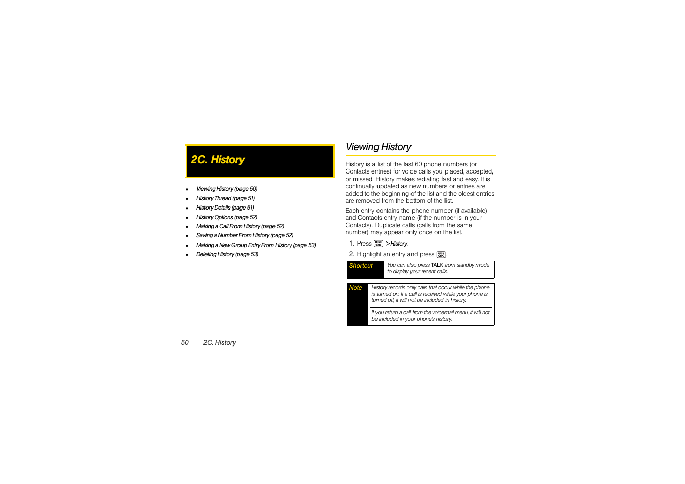 2c. history, Viewing history | Sony SCP-3810 User Manual | Page 62 / 160