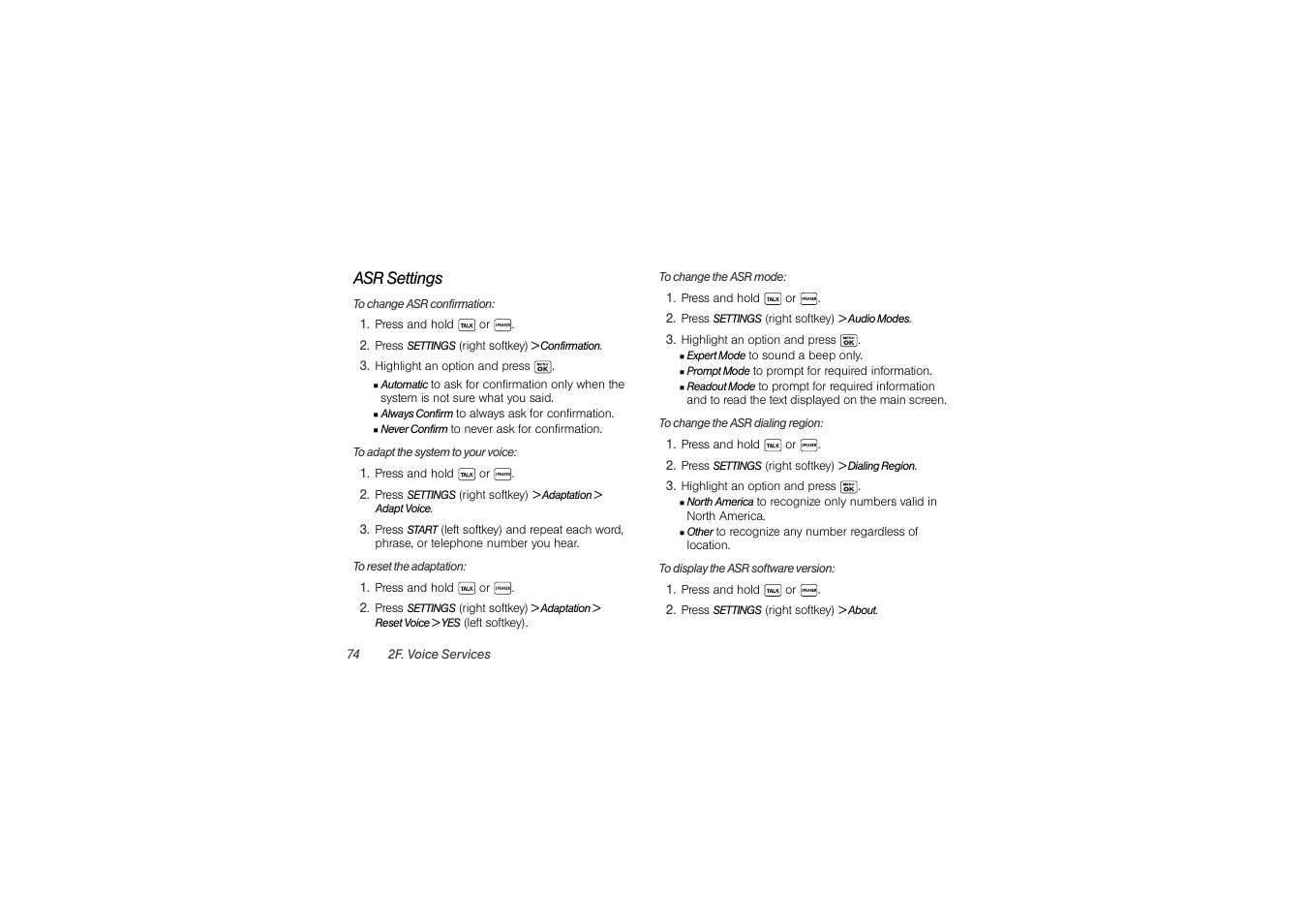 Asr settings | Sony SCP-3810 User Manual | Page 86 / 160