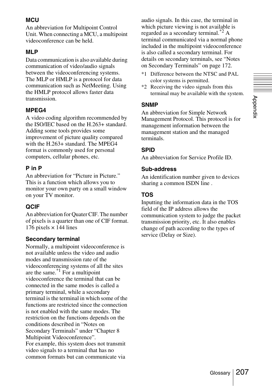 Sony PCS-1/1P User Manual | Page 207 / 216