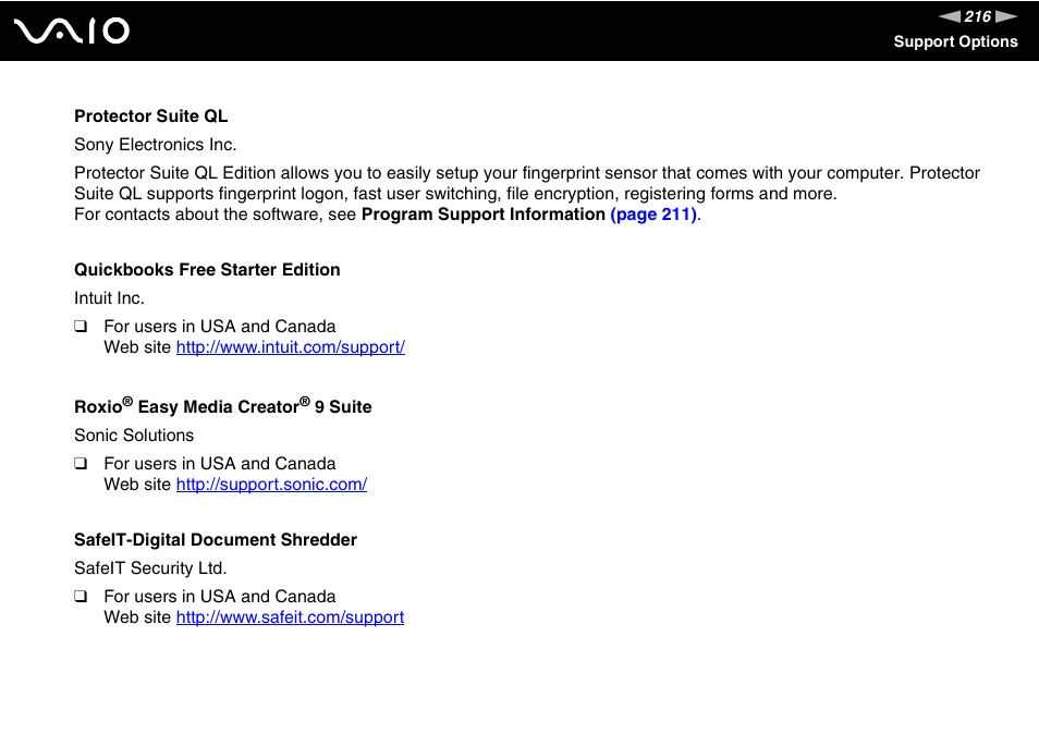 Sony VGN-BX700 User Manual | Page 216 / 223