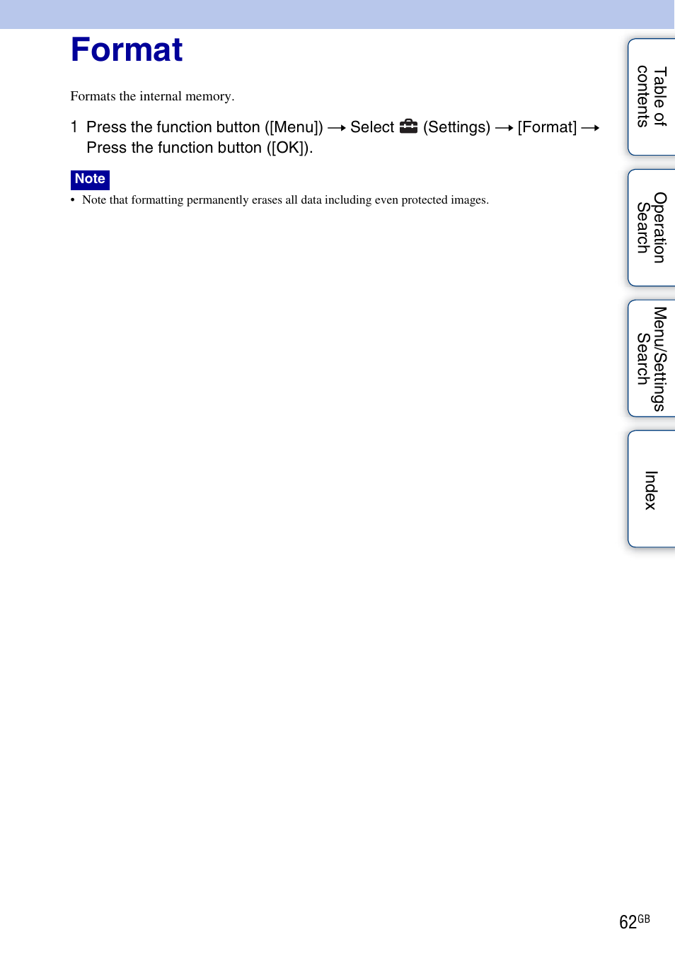 Format | Sony bloggie MHS-FS3 User Manual | Page 62 / 79