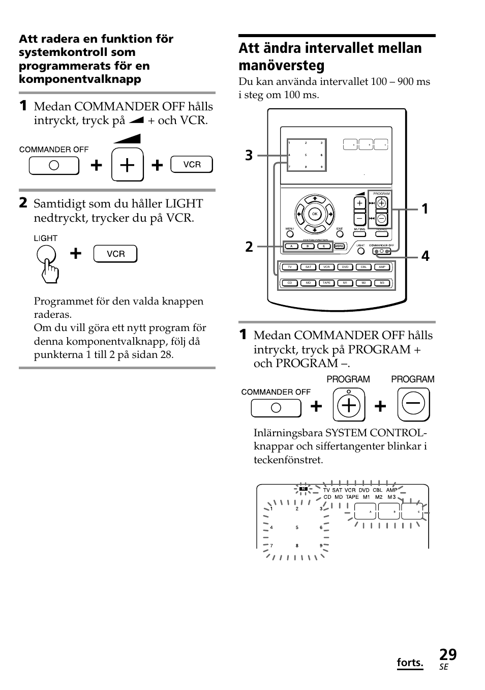 Att ändra intervallet mellan manöversteg | Sony RM-AV2500T User Manual | Page 97 / 140