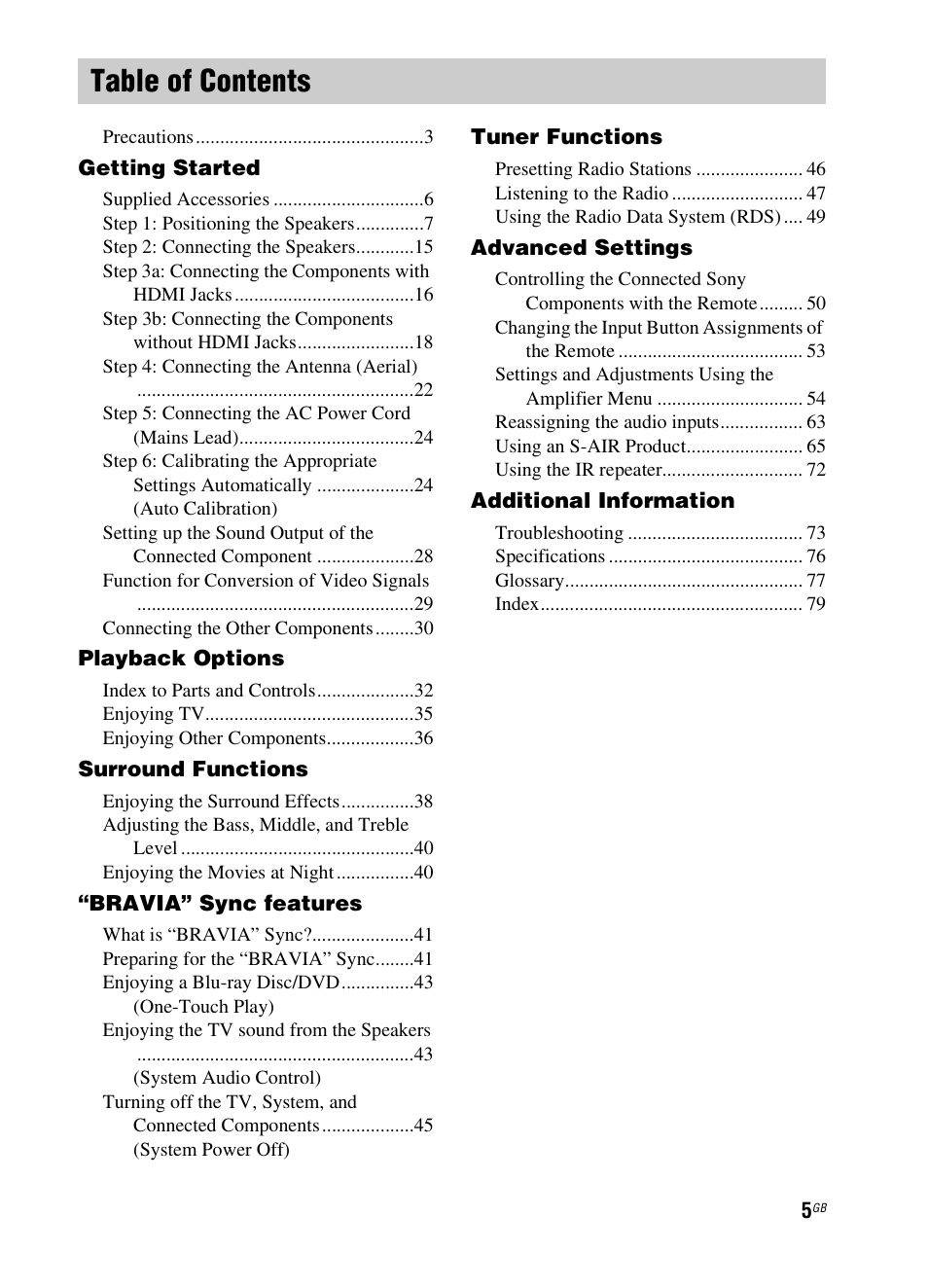 Sony 3-299-270-21(2) User Manual | Page 5 / 84