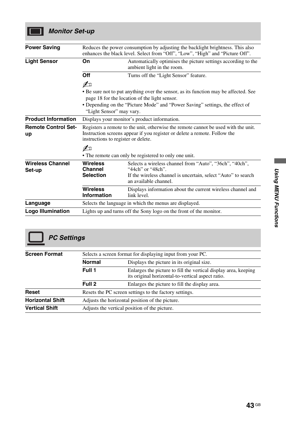 Sony BRAVIA 4-115-568-13(1) User Manual | Page 43 / 51