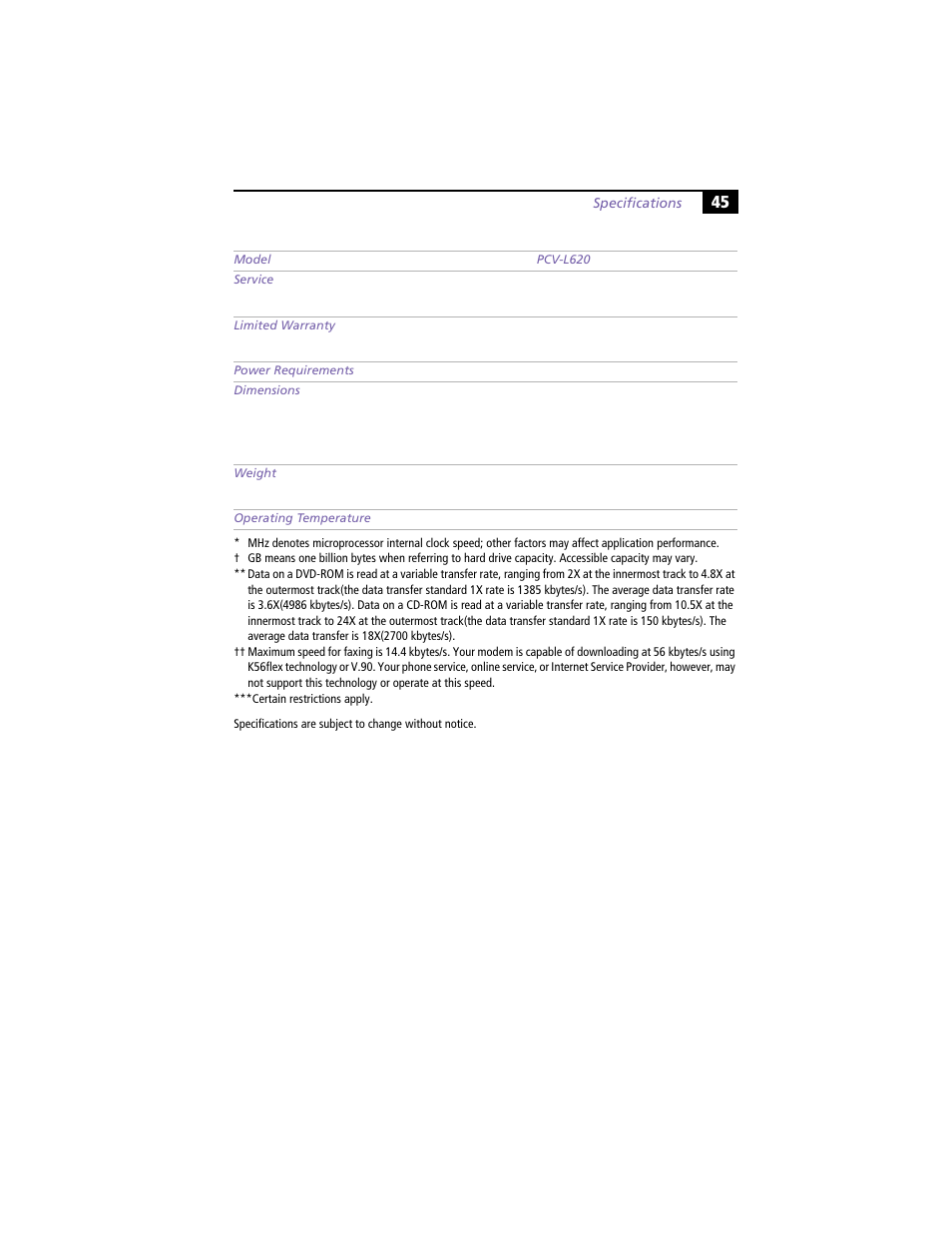 Sony PCV-L620 User Manual | Page 49 / 52