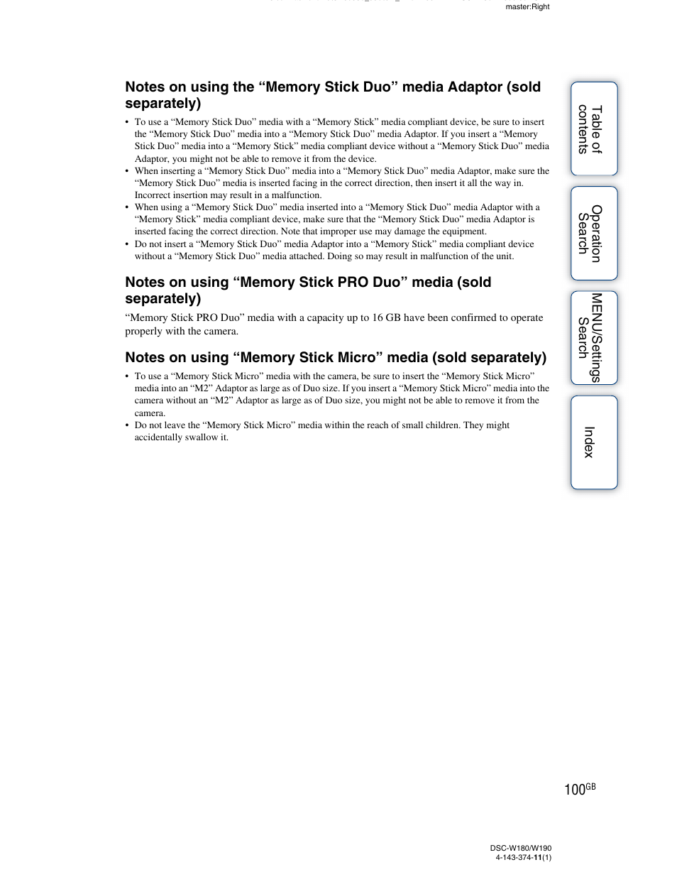 Sony Cyber-shot 4-143-374-11(1) User Manual | Page 100 / 104