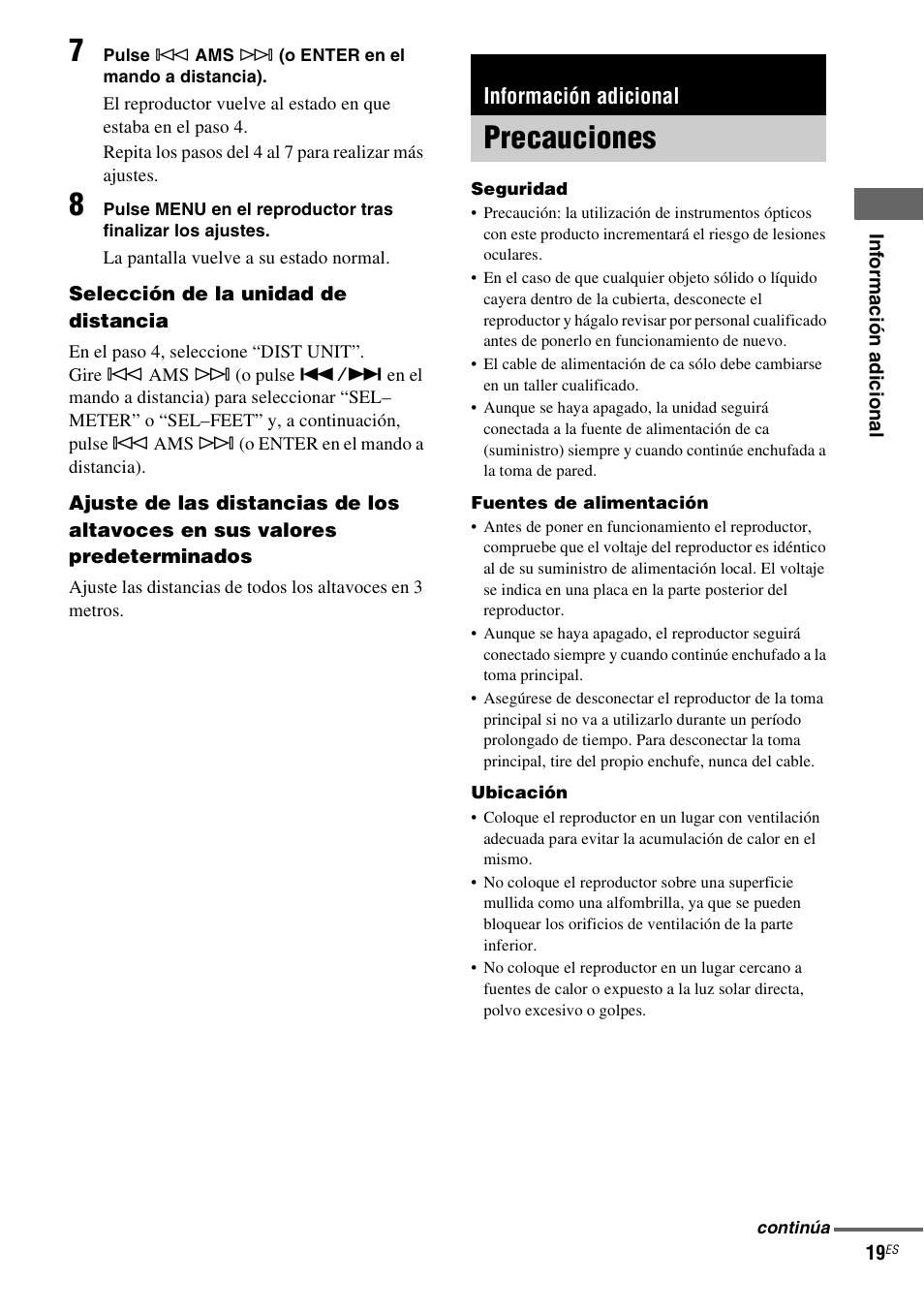 Información adicional, Precauciones | Sony SCD-XE597 User Manual | Page 91 / 96