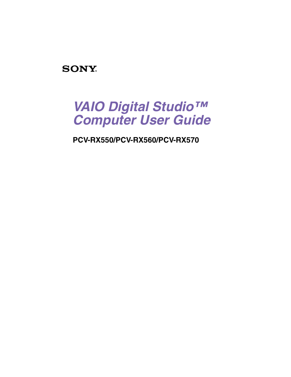 Sony PCV-RX570 User Manual | 28 pages
