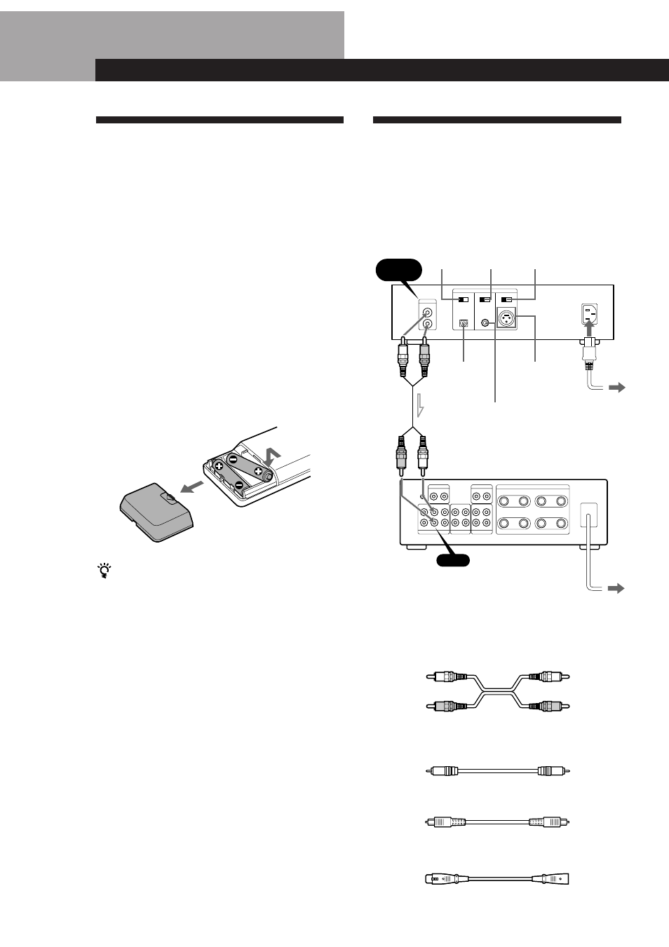 Raccordement du lecteur, Déballage, Préparatifs 4 | Aperçu, Mise en place des piles dans la télécommande | Sony CDP-X5000 User Manual | Page 26 / 90