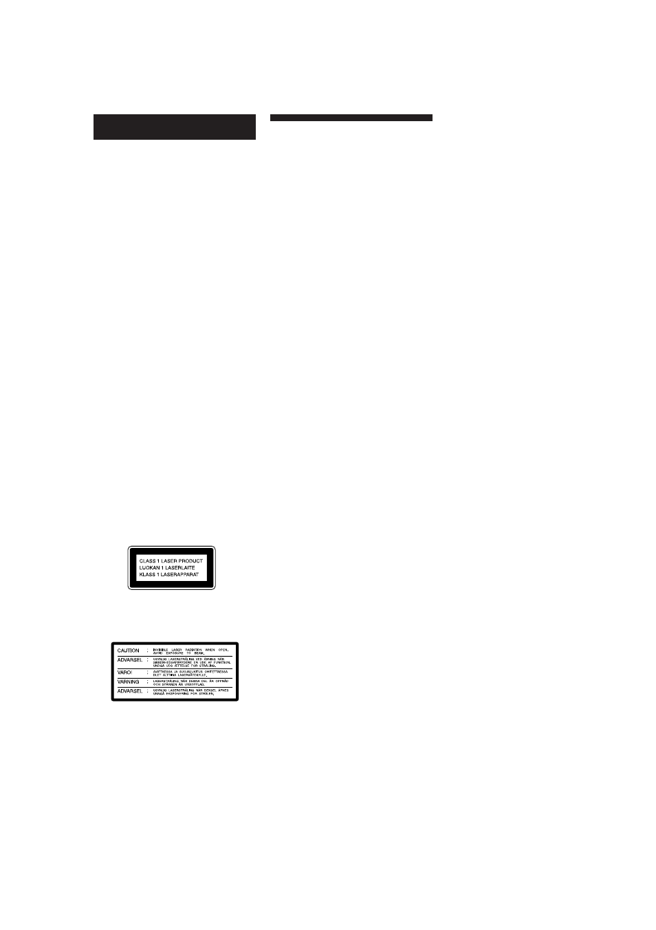 Vorsicht, Zur besonderen beachtung | Sony CDP-X5000 User Manual | Page 46 / 90