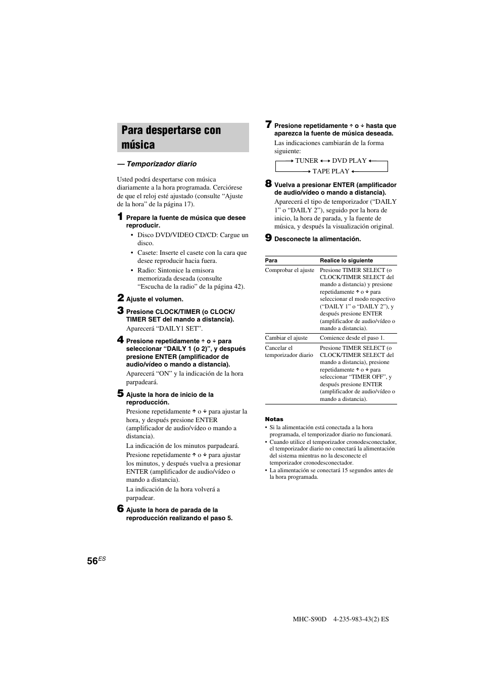 Para despertarse con música | Sony MHC-S90D User Manual | Page 208 / 228