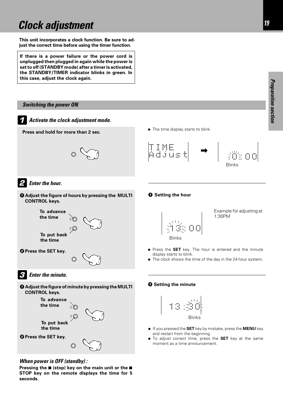 23 clock adjustment | Sony HM-982RW User Manual | Page 19 / 88