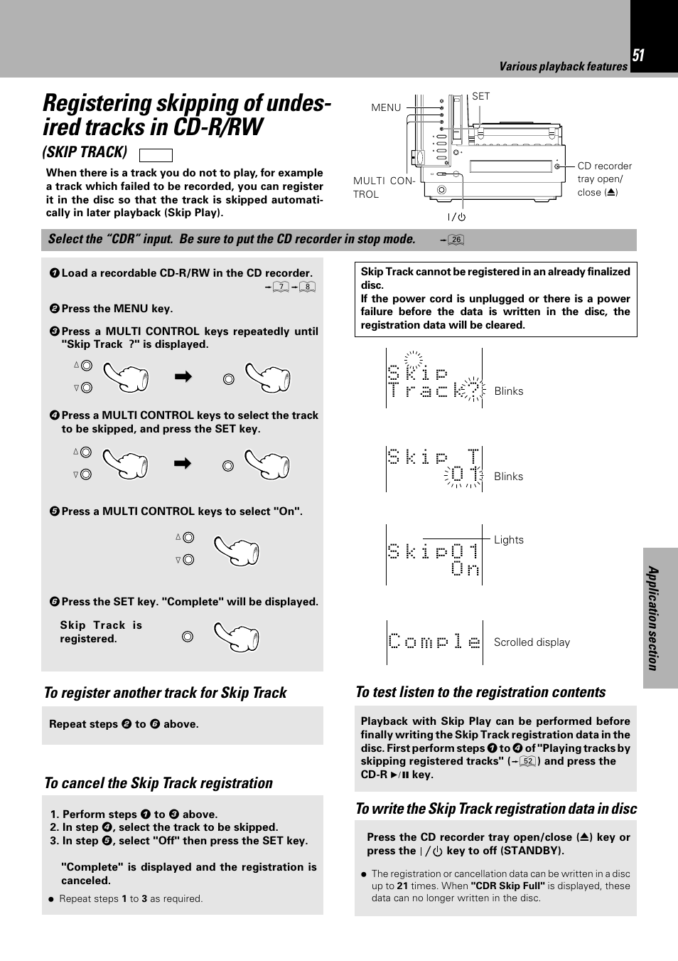 Skip track) | Sony HM-982RW User Manual | Page 51 / 88