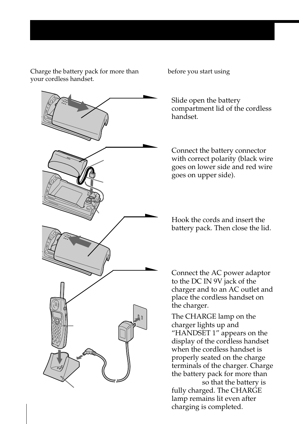 Preparing the battery pack, Step 3: preparing the battery, Pack | Step 3 | Sony PP-A2780 User Manual | Page 14 / 100