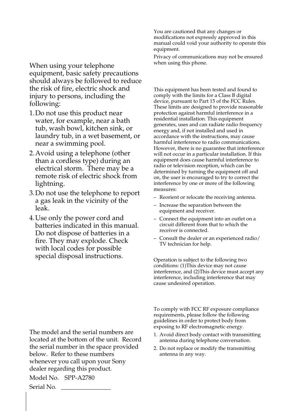 Important safety instructions, Save these instructions | Sony PP-A2780 User Manual | Page 2 / 100