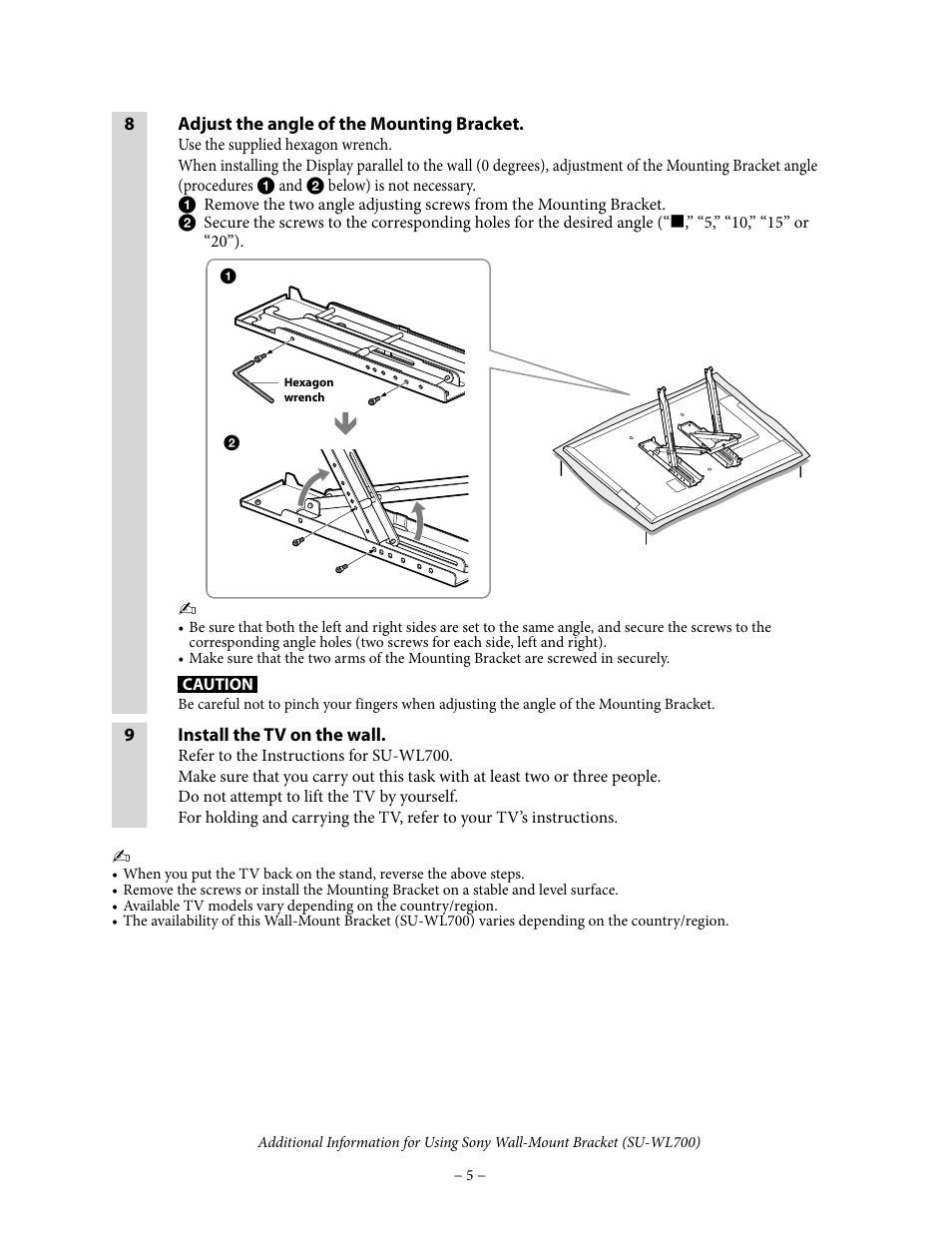 Sony MINILUME LA5300 User Manual | Page 5 / 5