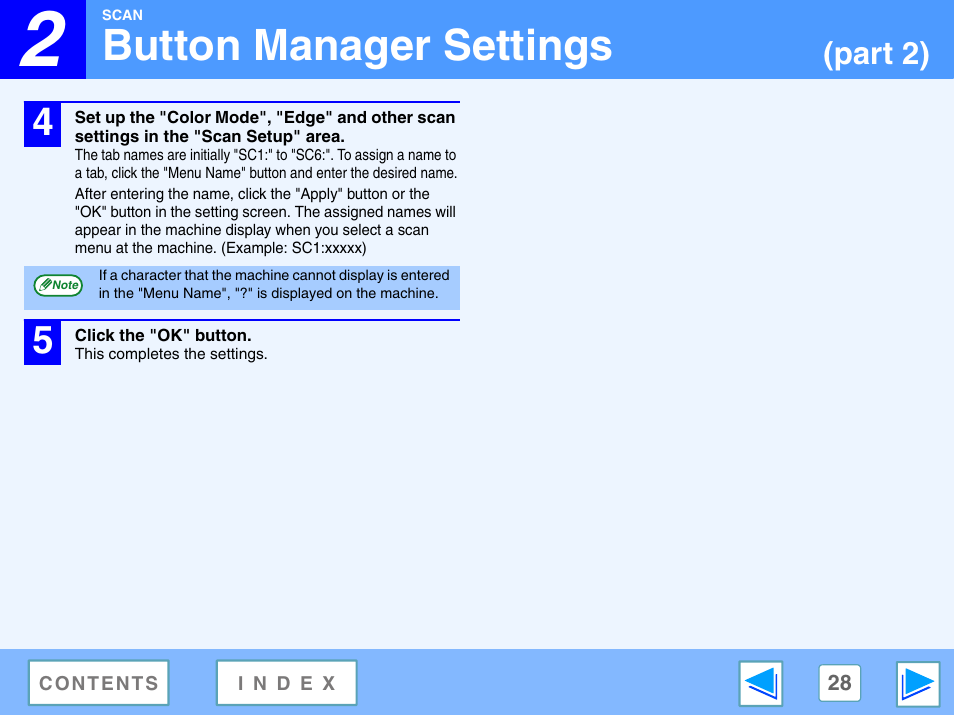 Button manager settings, Part 2) | Sony FO-2080 User Manual | Page 28 / 41