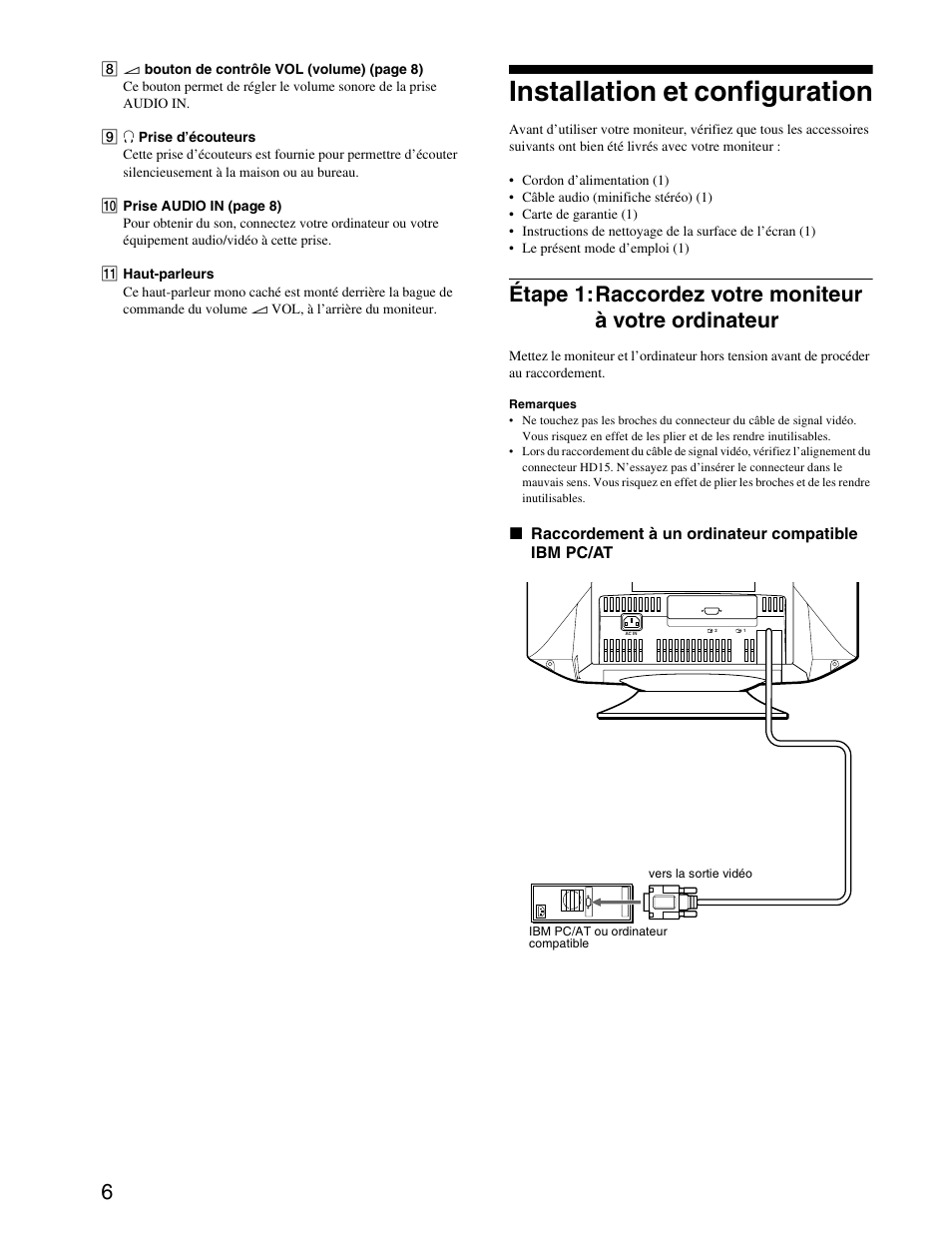 Installation et configuration, Étape 1 | Sony CPD-G420S User Manual | Page 26 / 64