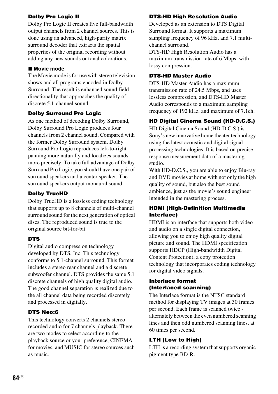 Sony BDV-IZ1000W User Manual | Page 84 / 88