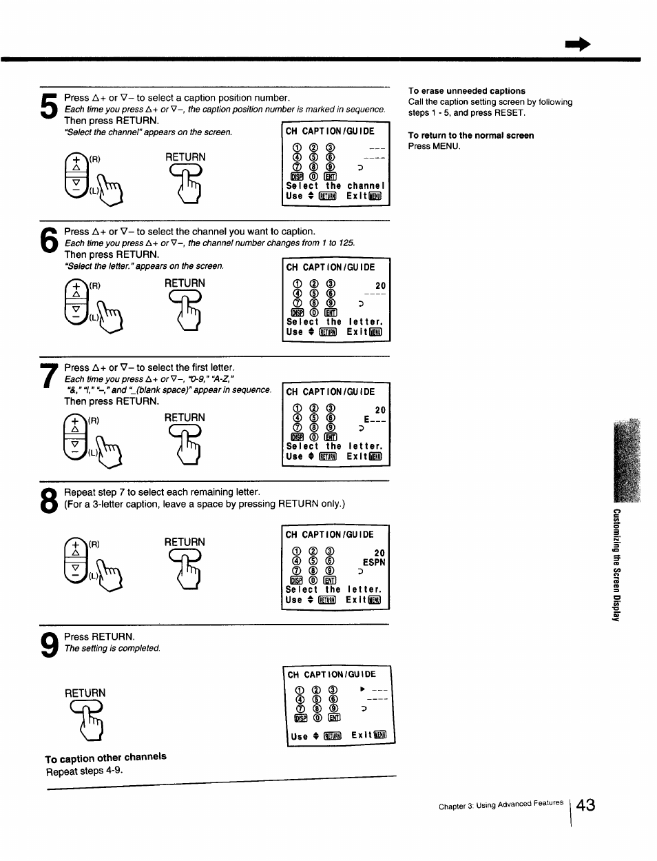 To caption other channels | Sony Cable Box User Manual | Page 43 / 48