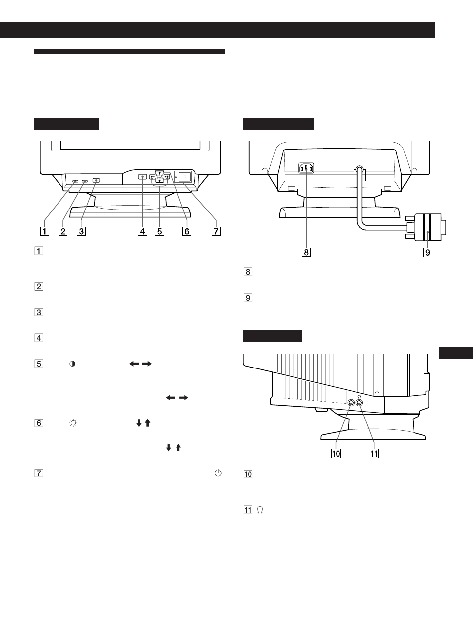 Identificazione dei componenti e dei comandi | Sony CPD-100GST User Manual | Page 77 / 92