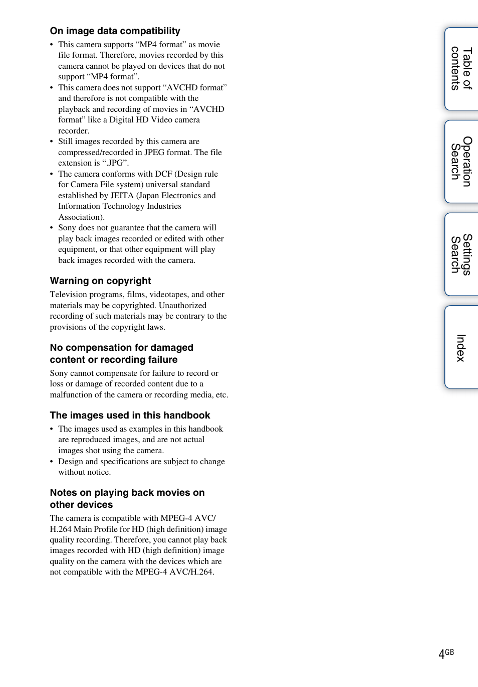 Sony bloggie MHS-TS20К User Manual | Page 4 / 73