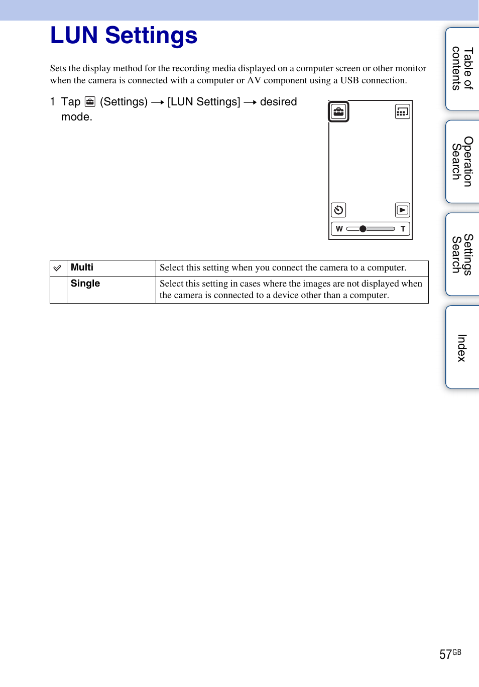 Lun settings | Sony bloggie MHS-TS20К User Manual | Page 57 / 73