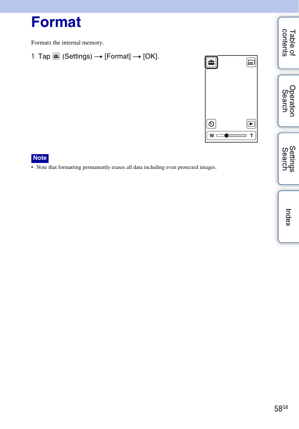 Format | Sony bloggie MHS-TS20К User Manual | Page 58 / 73
