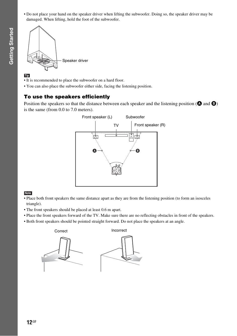 Gettin g star ted | Sony 3-398-069-14(1) User Manual | Page 12 / 115