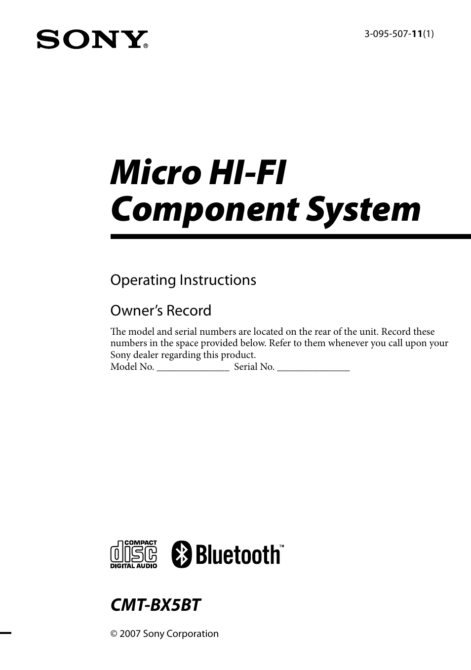Sony CMTBX5BT User Manual | 36 pages