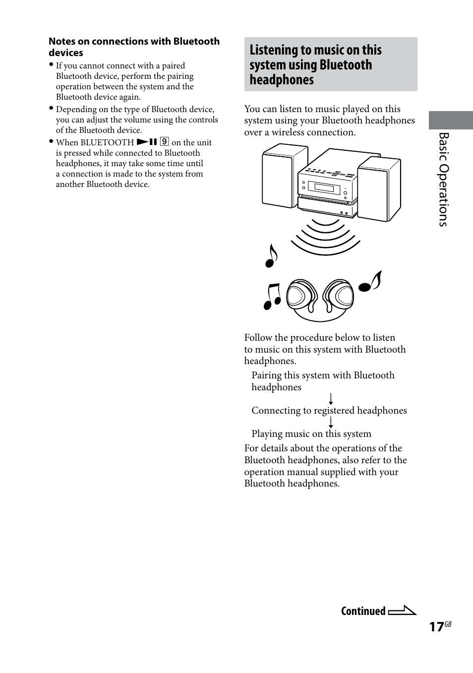 Basic oper ations | Sony CMTBX5BT User Manual | Page 17 / 36
