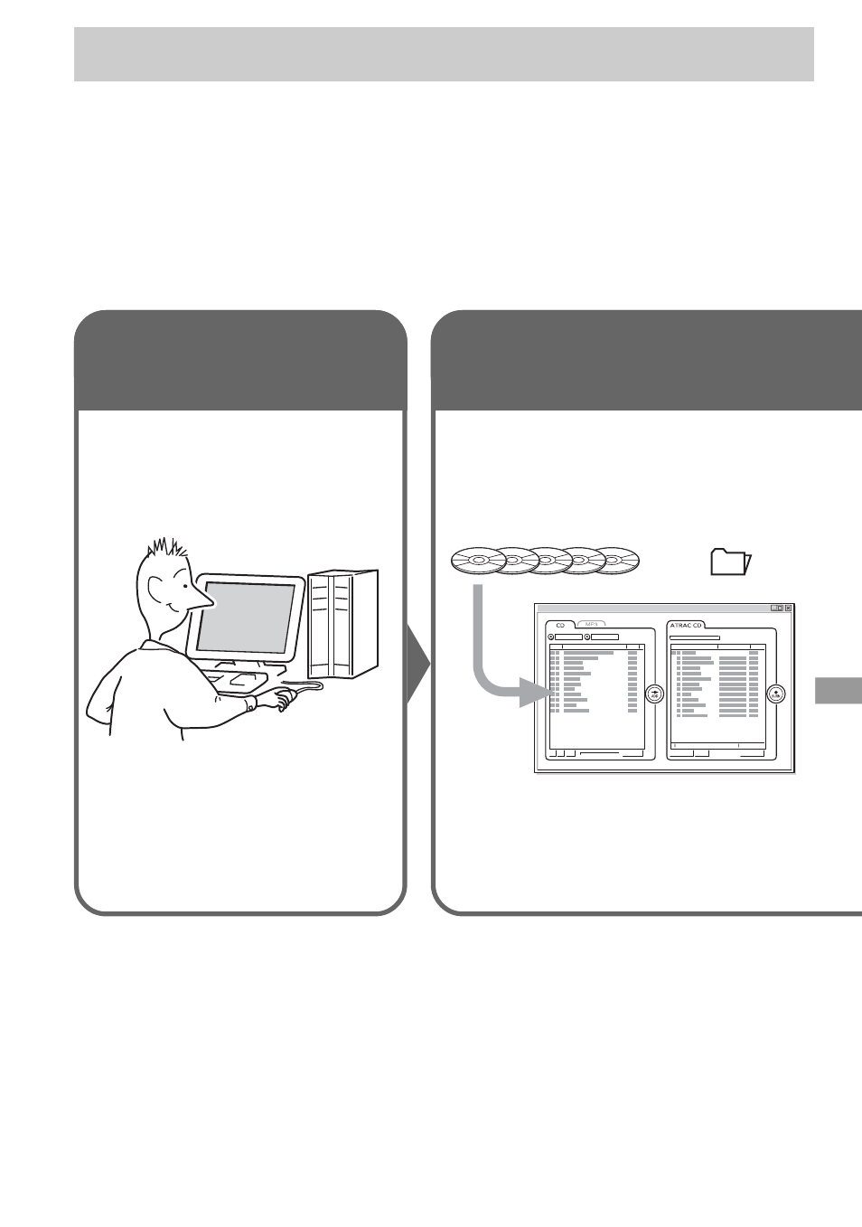 Enjoy your atrac cd walkman, Create original atrac cds, Step 1 | Step 2, Install, Burn | Sony D-NE518CK User Manual | Page 4 / 36