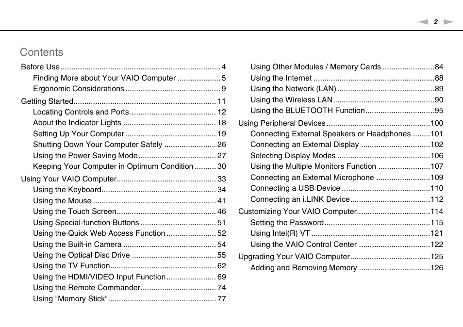 Sony VPCL2 User Manual | Page 2 / 190