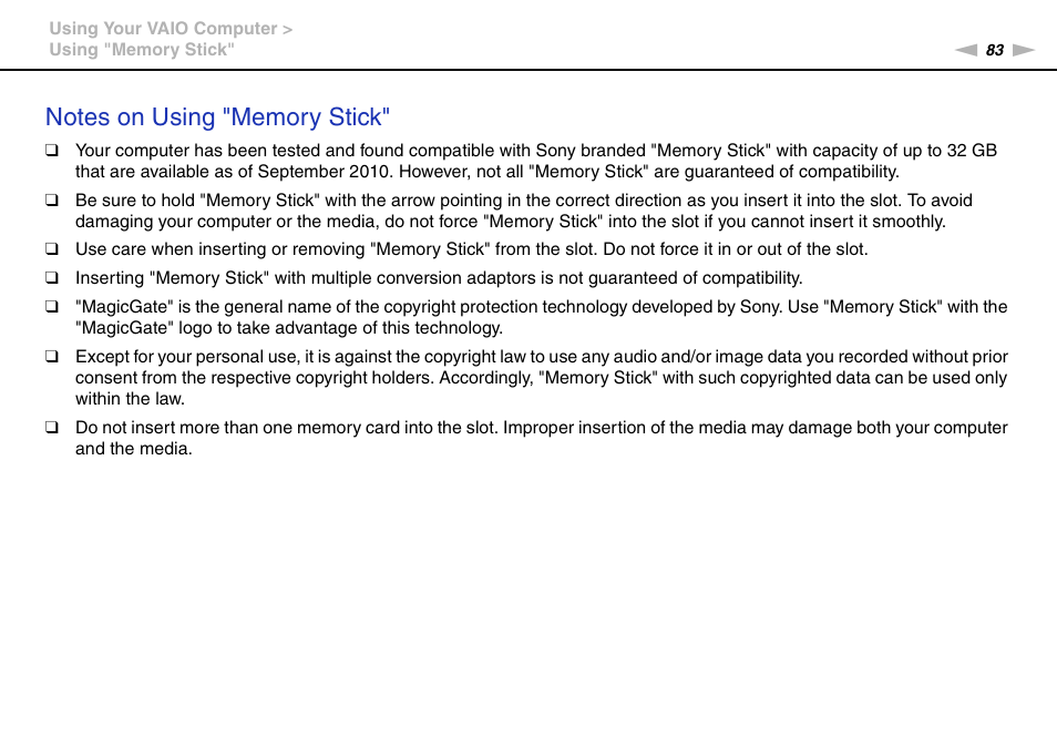 Sony VPCL2 User Manual | Page 83 / 190