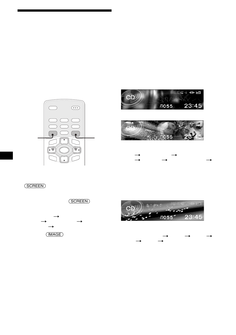 Selección del modo de visualización y el, Patrón de pantalla, Modos de visualización y patrones de pantalla | Sony CDX-M9905X User Manual | Page 102 / 136