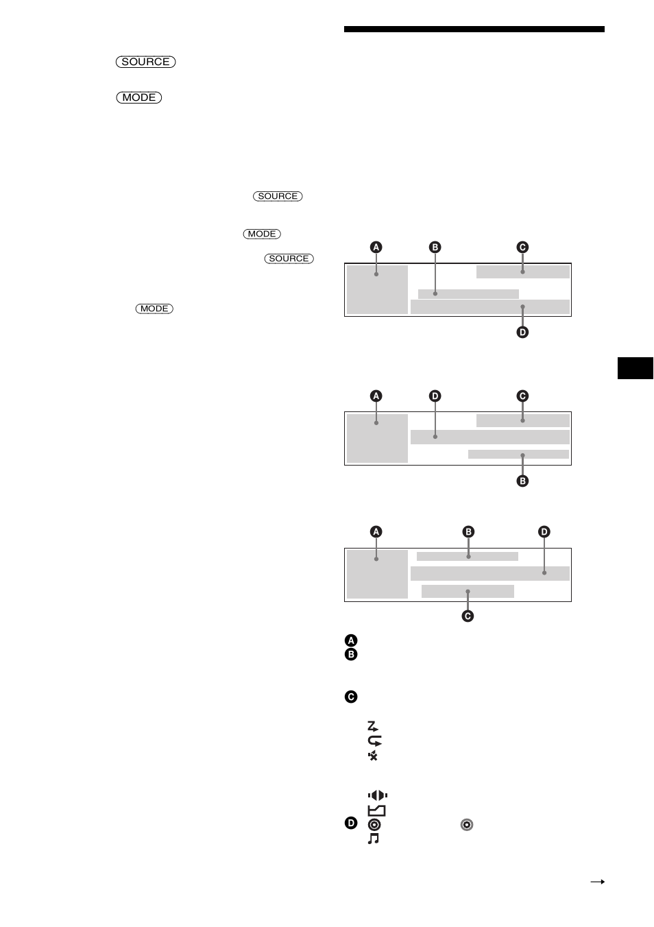 Display items | Sony CDX-M9905X User Manual | Page 15 / 136