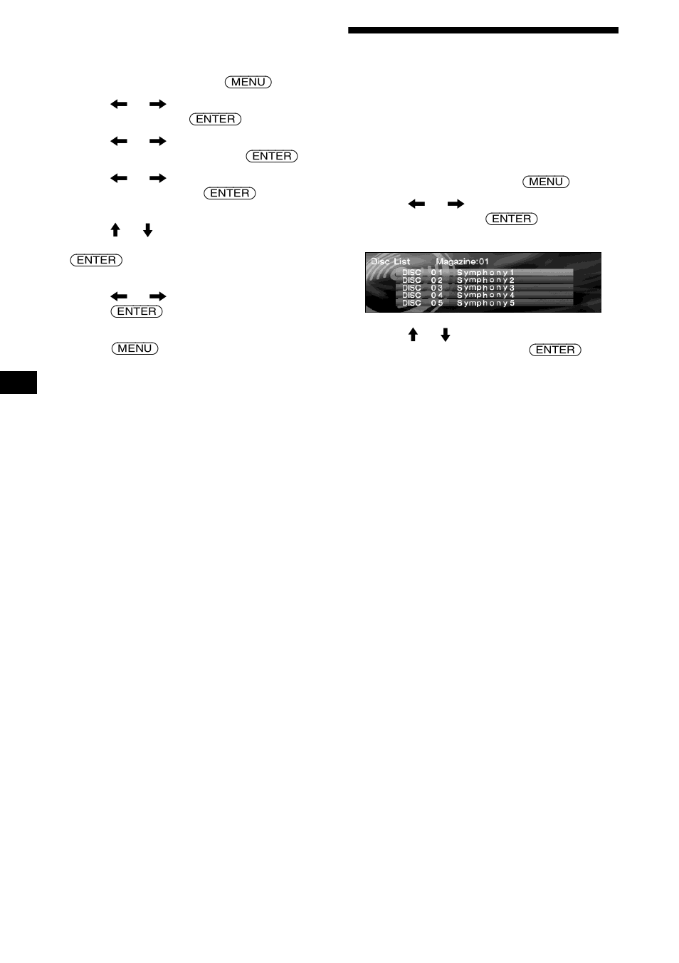 Name delete, Locating a disc by name, Disc list | With an optional cd unit, or an md unit) | Sony CDX-M9905X User Manual | Page 18 / 136