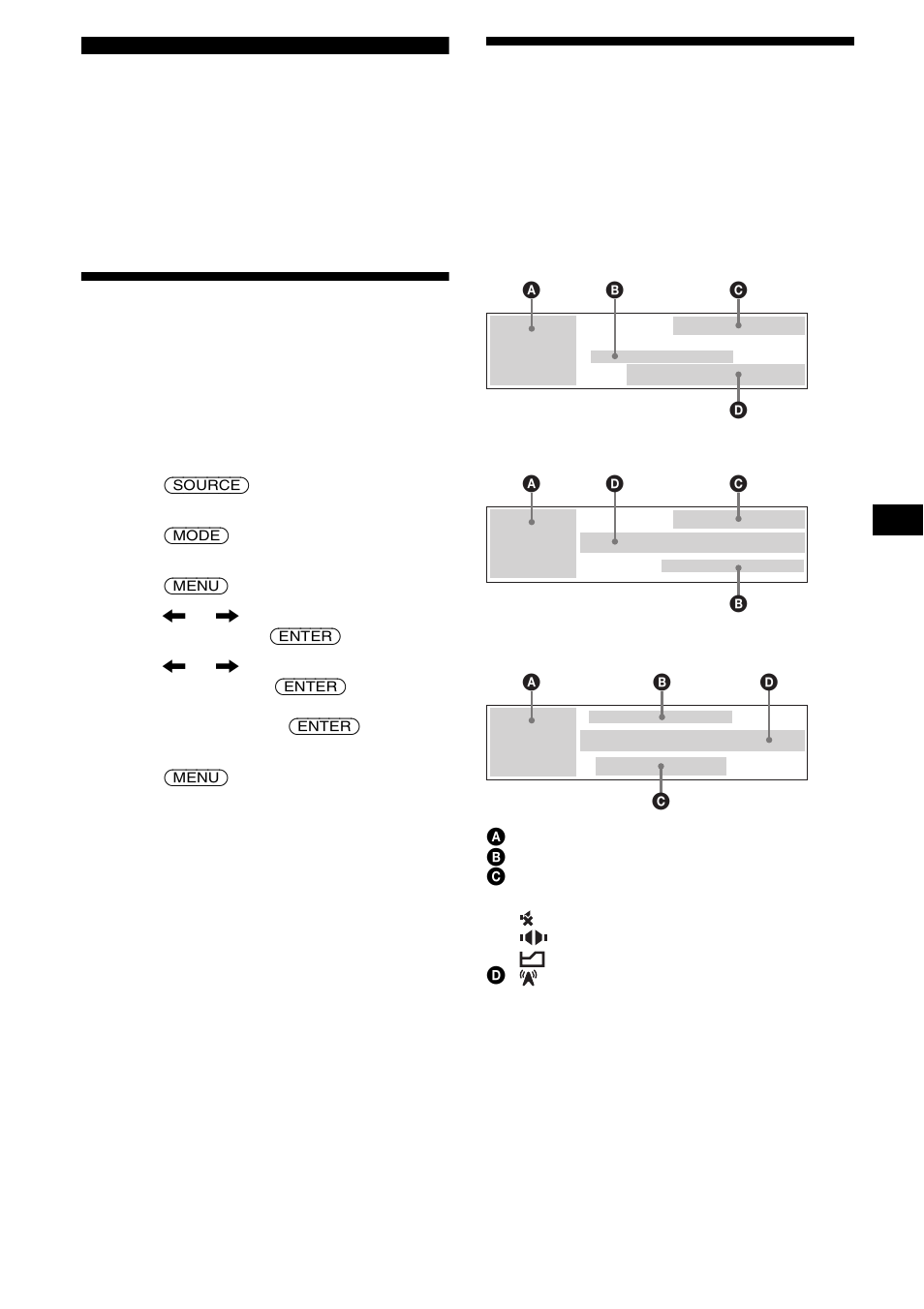 Radio, Storing stations automatically, Btm (best tuning memory) | Display items | Sony CDX-M9905X User Manual | Page 19 / 136