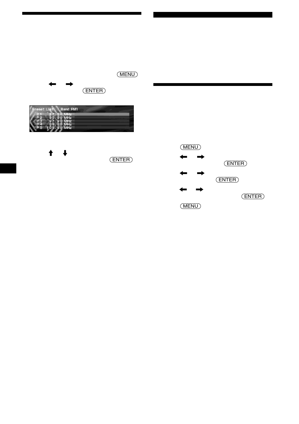 Tuning in a station through a list, Preset list, Image settings | Selecting the face pattern, Skin, 22 tuning in a station through a list | Sony CDX-M9905X User Manual | Page 22 / 136