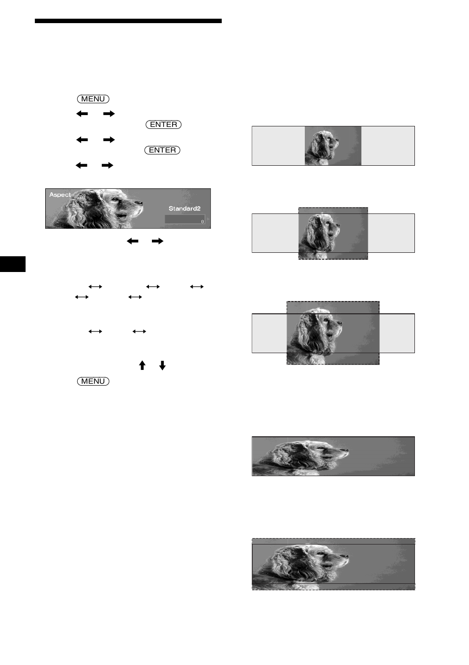 Selecting the aspect ratio, Aspect, 26 selecting the aspect ratio | Sony CDX-M9905X User Manual | Page 26 / 136