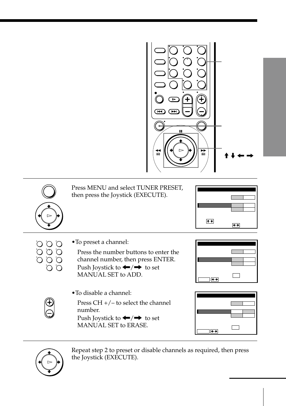 Presetting/disabling channels manually, Getting started | Sony SLV-795HF User Manual | Page 45 / 88