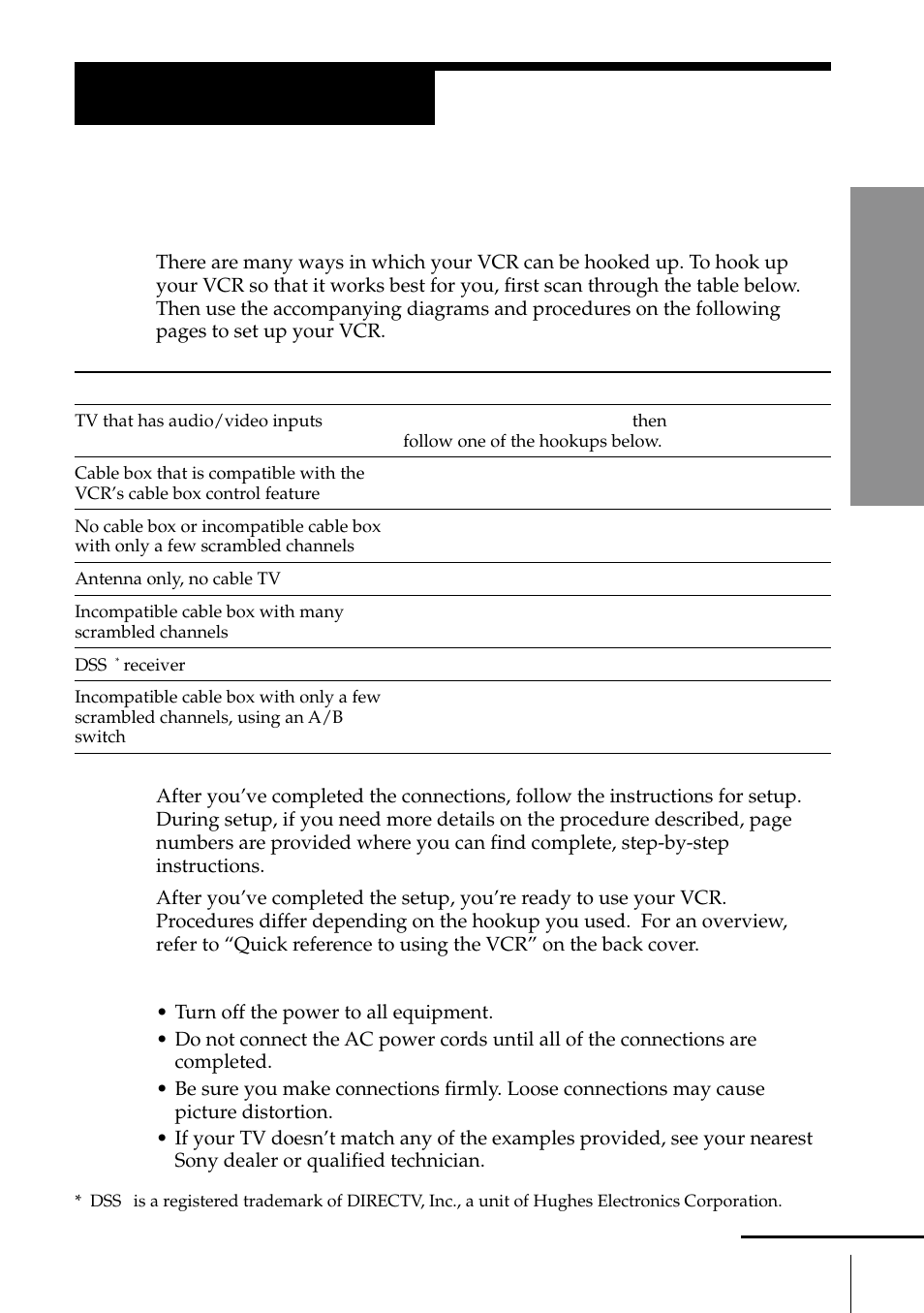 Hookups, Step 3, Selecting the best hookup option | Sony SLV-795HF User Manual | Page 7 / 88