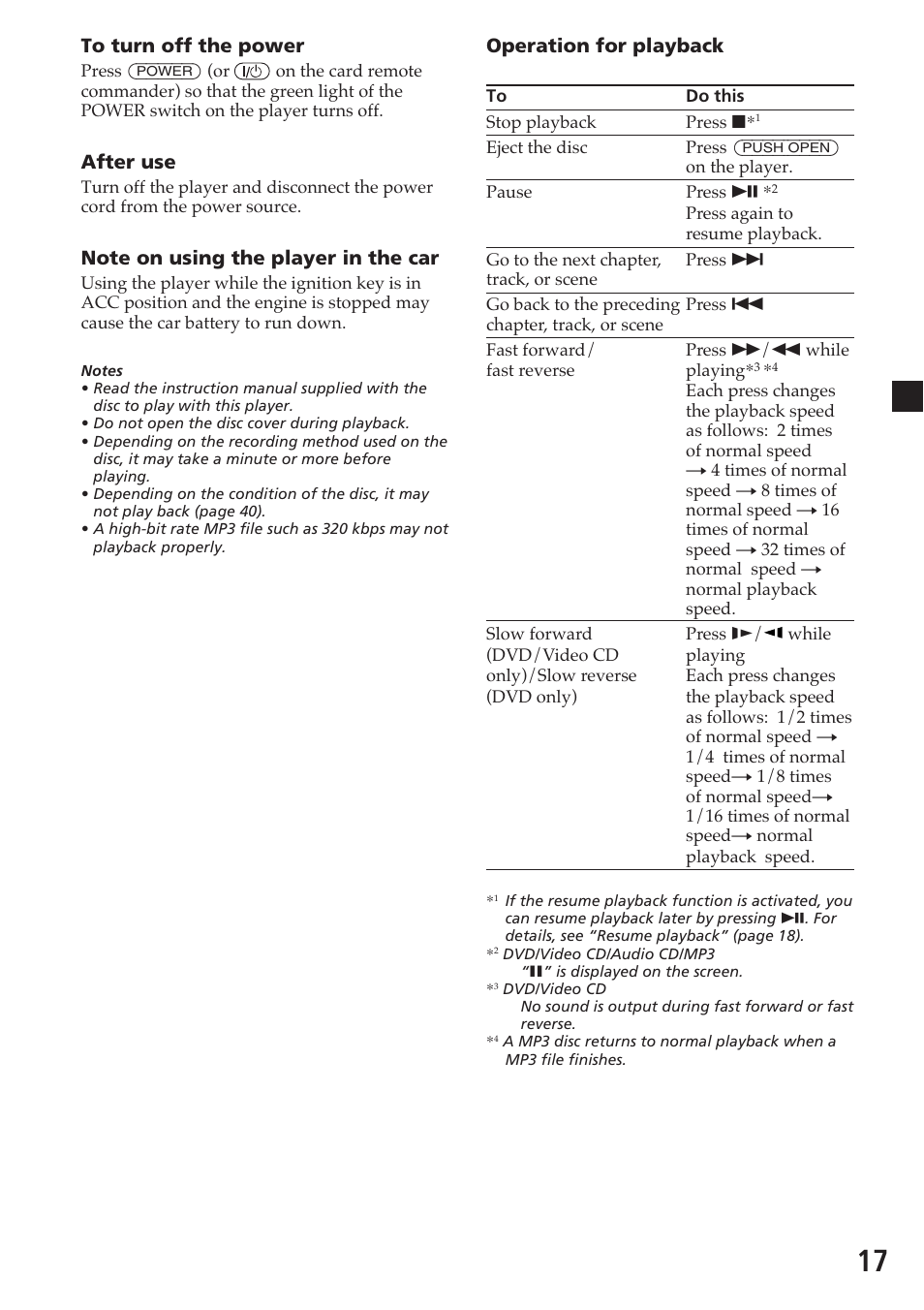 Operation for playback, After use | Sony MV-700HR User Manual | Page 17 / 148