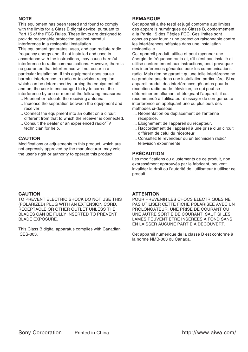 Sony corporation | Sony CSD-TD30 User Manual | Page 10 / 10