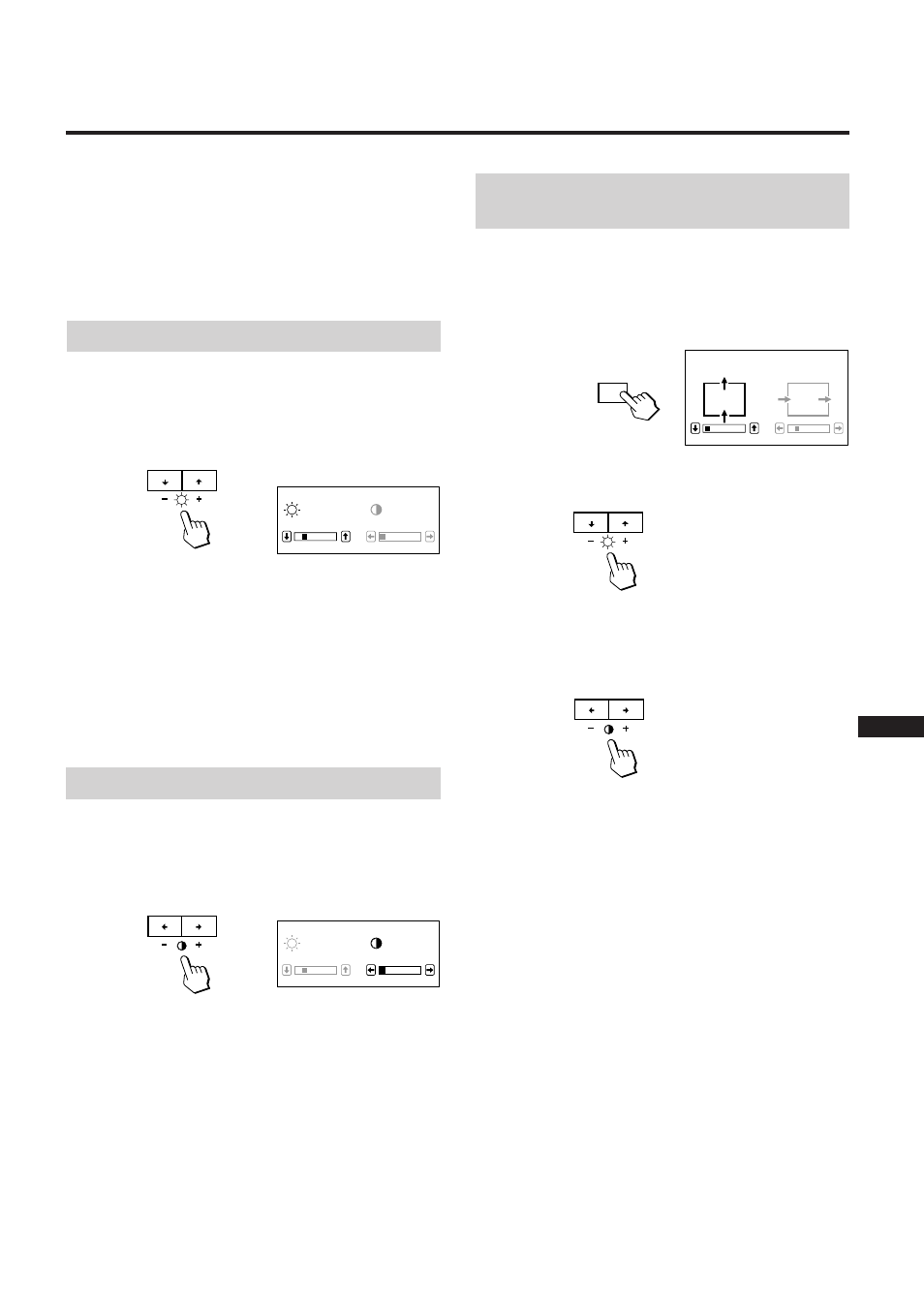 Ajustes, Ajuste de la posición de centrado de la imagen, Ajuste del brillo de la imagen | Ajuste del contraste de la imagen | Sony GDM-17SE2T User Manual | Page 31 / 40