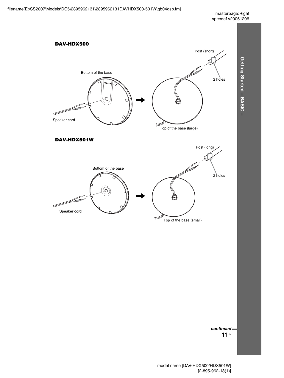 Sony DAV-HDX500 User Manual | Page 11 / 120
